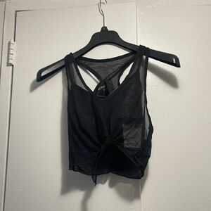 Beyond yoga, metallic sports bra, size medium black